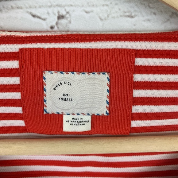 Postmark Antonia Red Striped Peplum Top XS - Picture 3 of 5